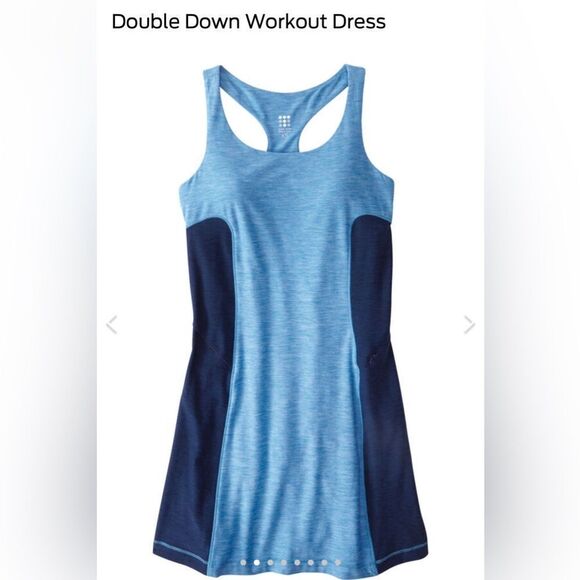 Title Nine Double Down Navy Light Blue Athletic Golf Tennis Sporty Tank Dress - Picture 6 of 16